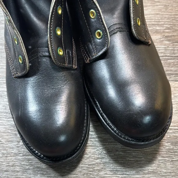 Iron Age safety Black Leather Men's steel toe oil resistant Boots size 11.5
