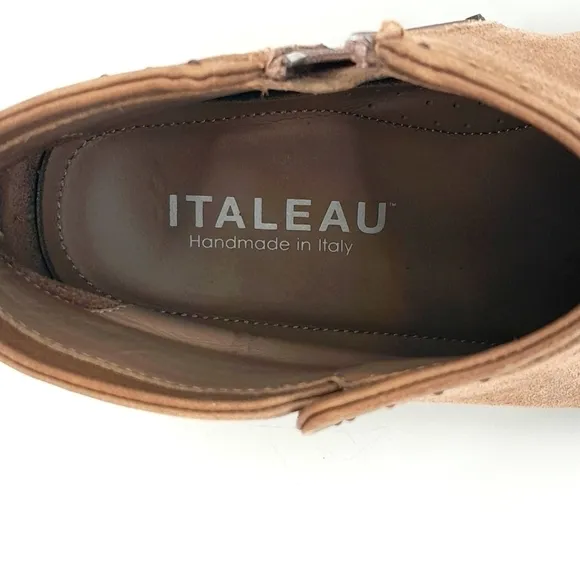 ITALEAU Miralda Ankle Boots Booties Size 9 Suede Water Resistant Made in Italy