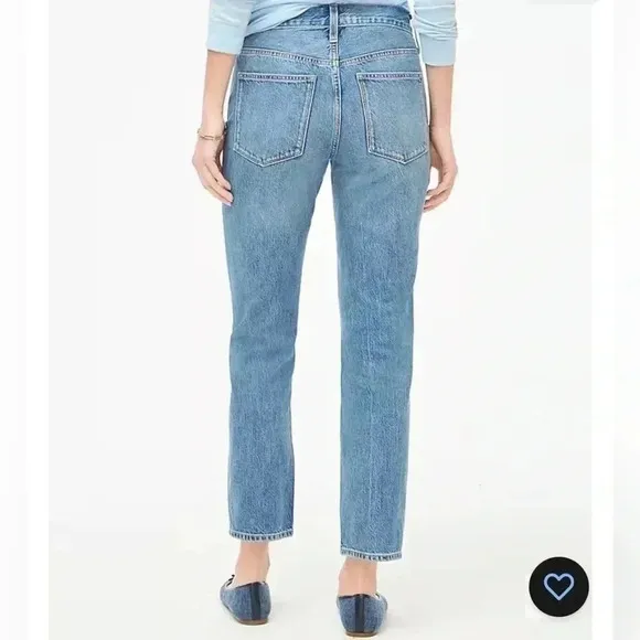 J Crew Jeans Slim Boyfriend Premium Denim Patch Floral Cropped NWT Size 26