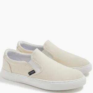 J. Crew Men's White Slip-On Canvas Sneakers
