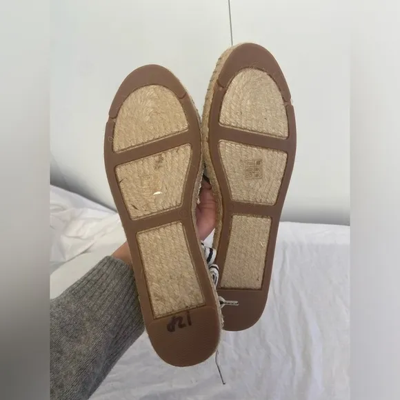 J. CREW Striped Lace Up D'Orsay Espadrille Sandals Size 9.5