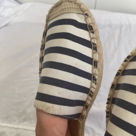J. CREW Striped Lace Up D'Orsay Espadrille Sandals Size 9.5