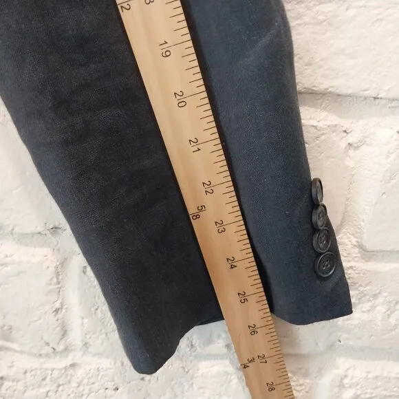 J. Hilburn 100% Linen Sport Coat Blazer Mens 50R Blue Two Button Tailored Fit