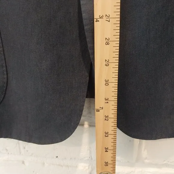 J. Hilburn 100% Linen Sport Coat Blazer Mens 50R Blue Two Button Tailored Fit