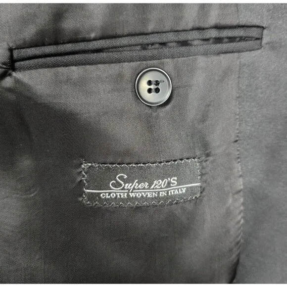 Jack Victor DUXE Tuxedo Jacket 42 S Pants 38&quot; x 28&quot; Hemmed All Black Satin Lapel
