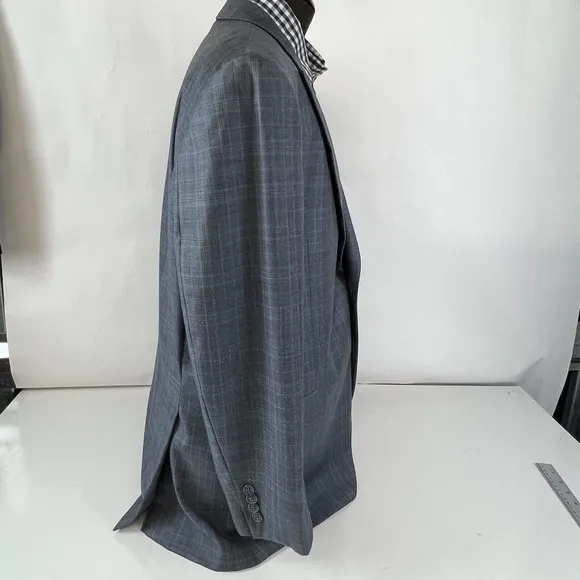 Jack Victor Loro Piana Super 130 Blazer Jacket Men Plaid 2 Button 39