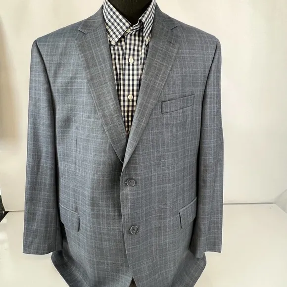 Jack Victor Loro Piana Super 130 Blazer Jacket Men Plaid 2 Button 39