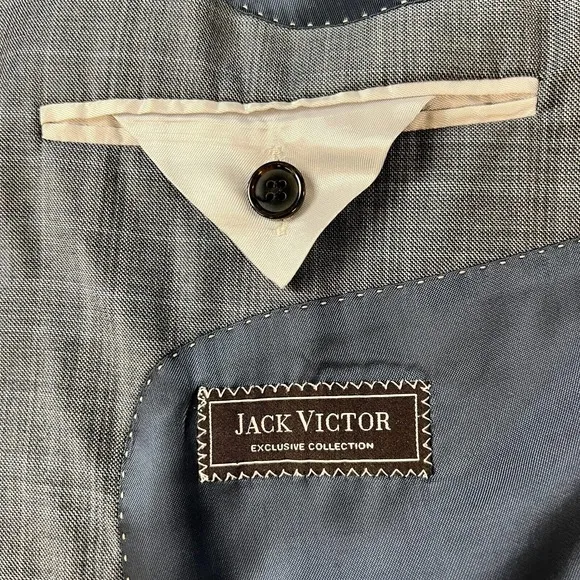 Jack Victor Loro Piana Super 130 Blazer Jacket Men Plaid 2 Button 39