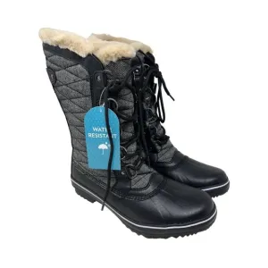 Jambu Black Herringbone Chilly Water Resistant Duck Boot 9.5M