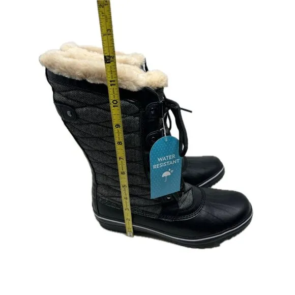 Jambu Black Herringbone Chilly Water Resistant Duck Boot 9.5M