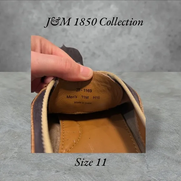 J&amp;M 1850‎ Collection Men’s Leather and Navy Blue Suede Shoes. Size 11.