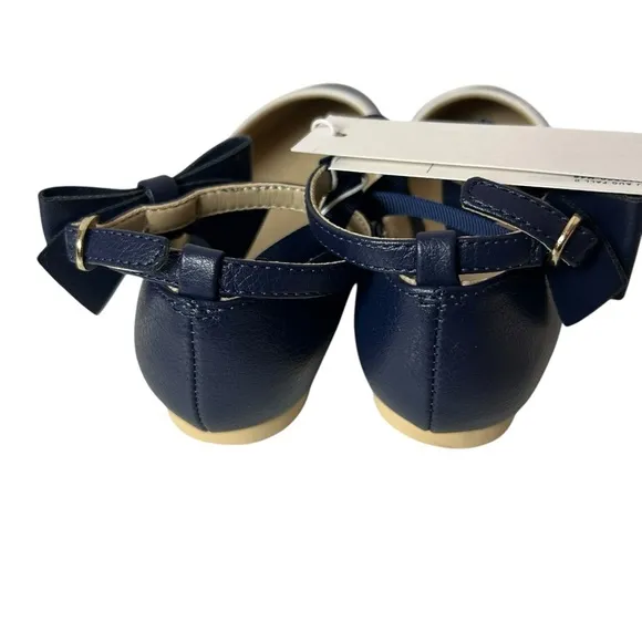 Janie and Jack little girls Bow Strap Ballet Flat shoes blue size size US 10