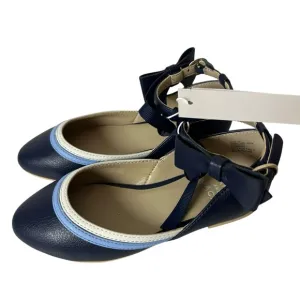 Janie and Jack little girls Bow Strap Ballet Flat shoes blue size size US 10