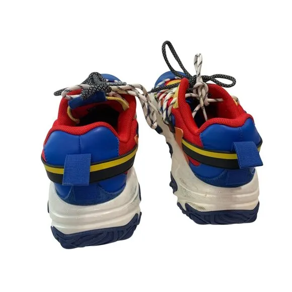 Javi Youth Sz 7 Lace Tie Up Shoes Sneakers Red Blue Yellow Chaos Athletic Sport