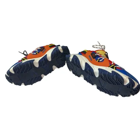 Javi Youth Sz 7 Lace Tie Up Shoes Sneakers Red Blue Yellow Chaos Athletic Sport