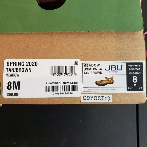 JBU Womens Meadow Tan Brown Round Toe Casual Mary Jane Flat Shoes Flats Size 8M