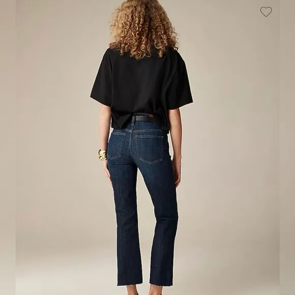 J.Crew 9&quot; demi-boot crop jean in Dark Worn wash