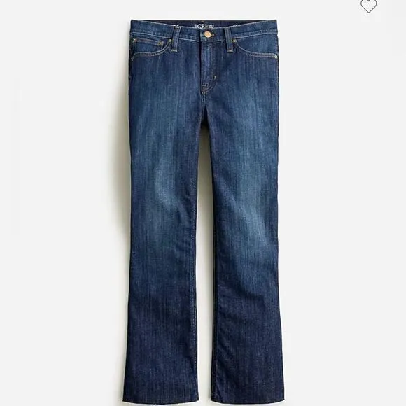 J.Crew 9&quot; demi-boot crop jean in Dark Worn wash