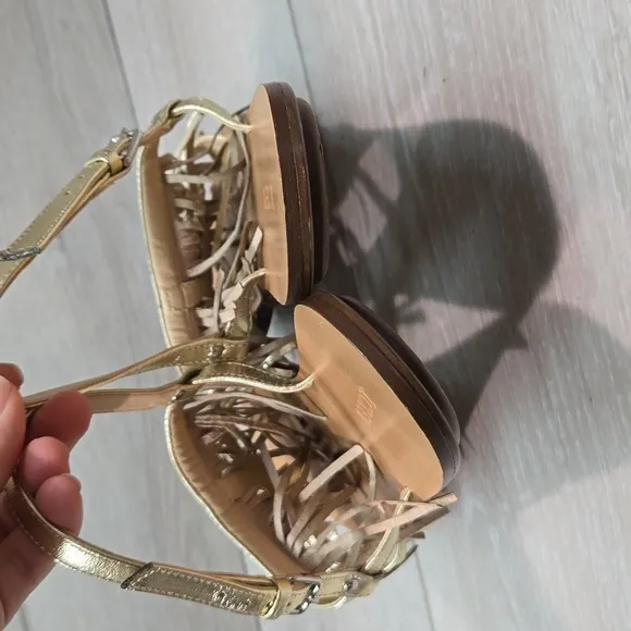 J.Crew Women Leather Tassel Sandals shoes sz 10