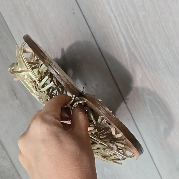 J.Crew Women Leather Tassel Sandals shoes sz 10