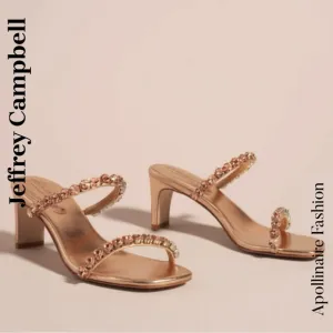 Jeffrey Campbell Embellished Heeled Slide Sandals Size 8.5 New