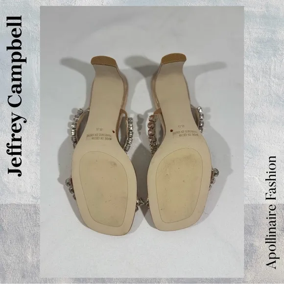 Jeffrey Campbell Embellished Heeled Slide Sandals Size 8.5 New
