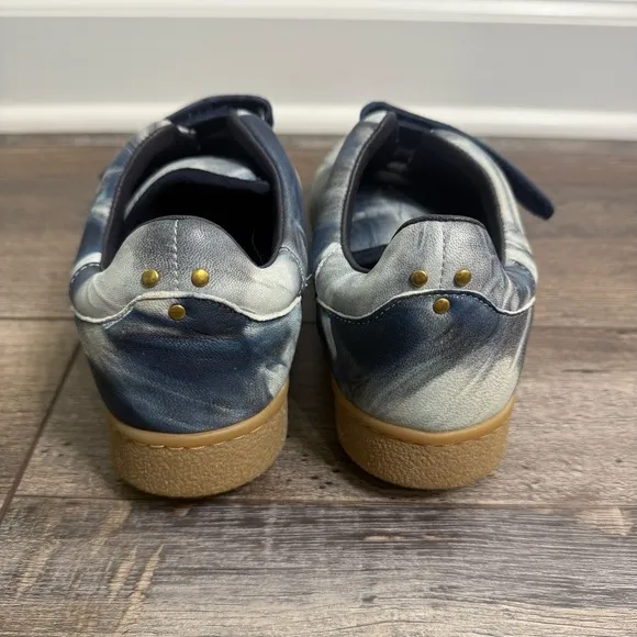 Jerome Dreyfuss Beth Sneakers FR 39 Blue White Tie Dye Gum Sole Velcro Marant