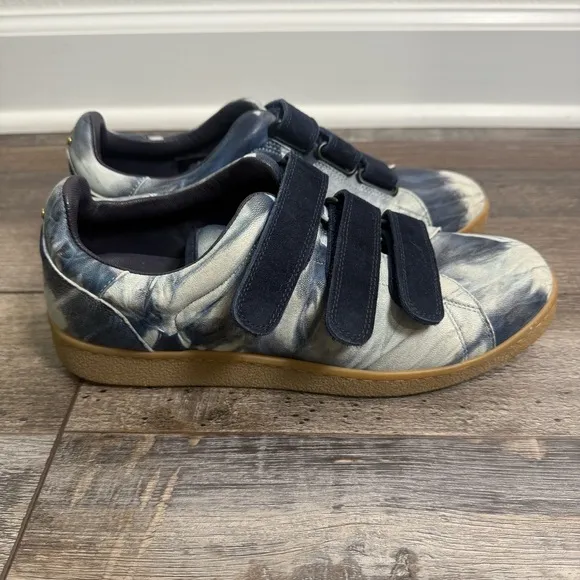 Jerome Dreyfuss Beth Sneakers FR 39 Blue White Tie Dye Gum Sole Velcro Marant