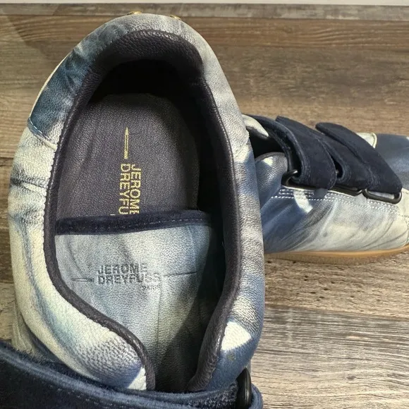 Jerome Dreyfuss Beth Sneakers FR 39 Blue White Tie Dye Gum Sole Velcro Marant