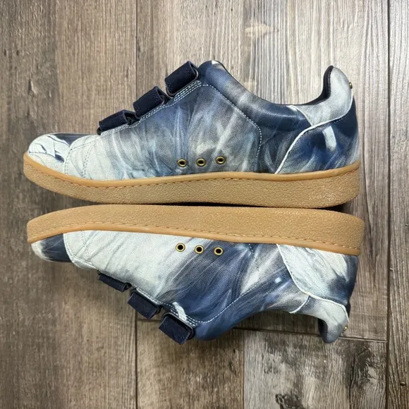 Jerome Dreyfuss Beth Sneakers FR 39 Blue White Tie Dye Gum Sole Velcro Marant