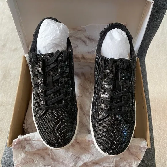 JESSICA SIMPSON Glitter Rhinestones Lace Up Sneakers Casual Shoes