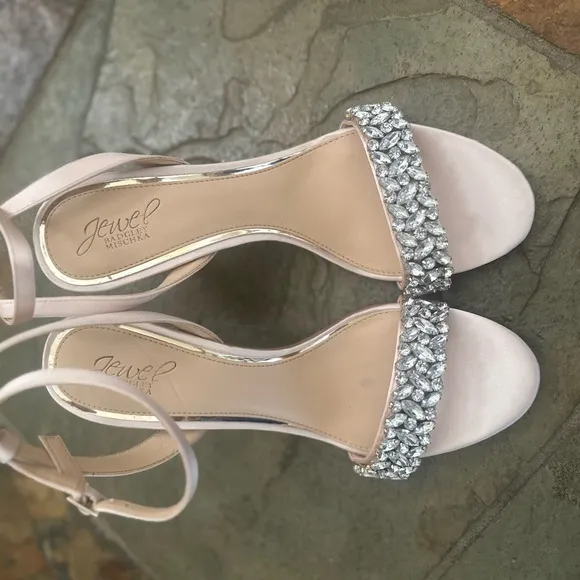 Jewel Badgley Mischka Women's Pink Satin Sandals