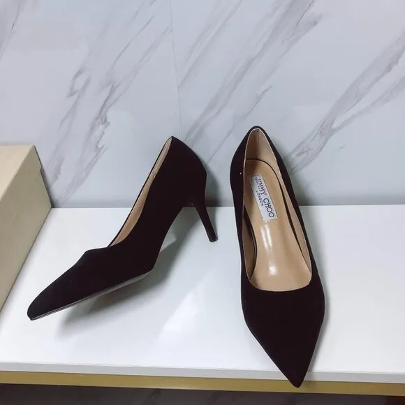 JIMMY CHOO &quot;JC diamond round button flat single ballet shoes