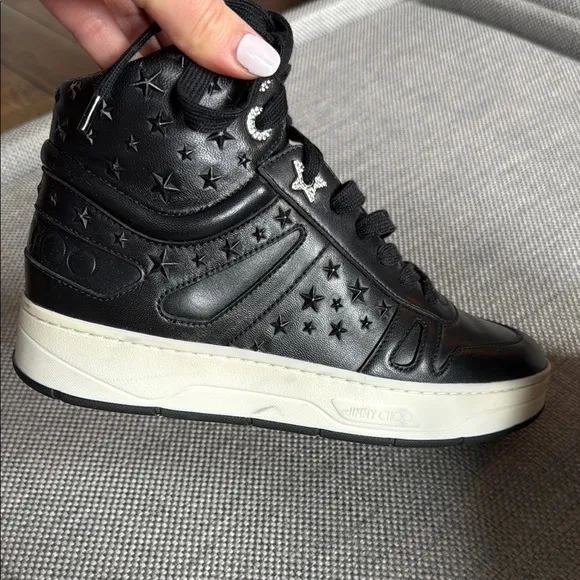 Jimmy Choo Black High-Top Sneakers