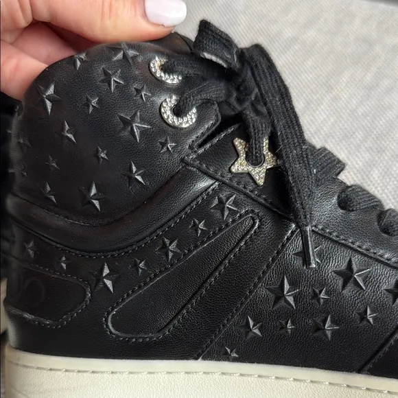 Jimmy Choo Black High-Top Sneakers