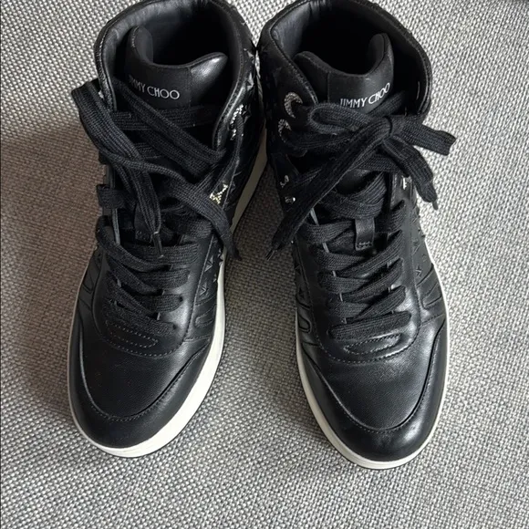 Jimmy Choo Black High-Top Sneakers