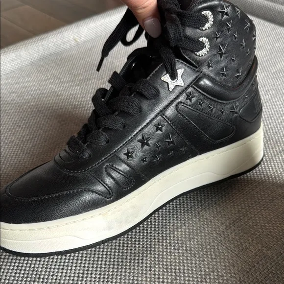 Jimmy Choo Black High-Top Sneakers