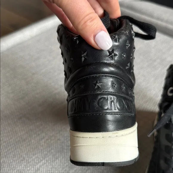 Jimmy Choo Black High-Top Sneakers
