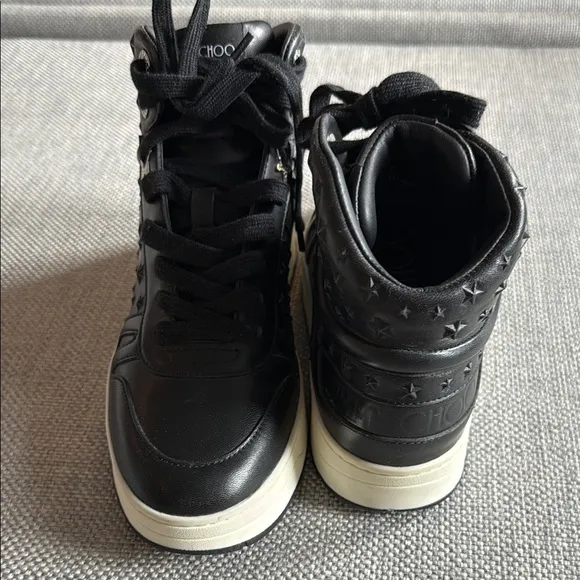 Jimmy Choo Black High-Top Sneakers