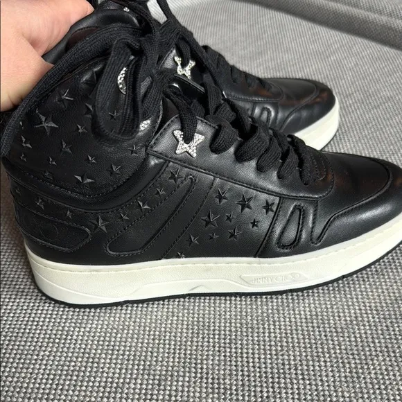 Jimmy Choo Black High-Top Sneakers