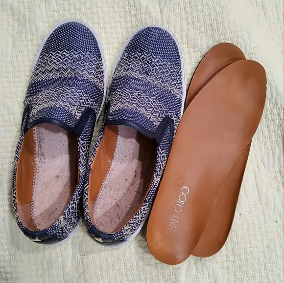 Jimmy Choo Demi Woven Skate Flat Shoes Size 41/11