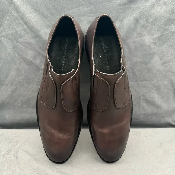 JOHN‎ VARVATOS NYC Cut Espresso Leather Slip-On Derby Shoe Size 10M