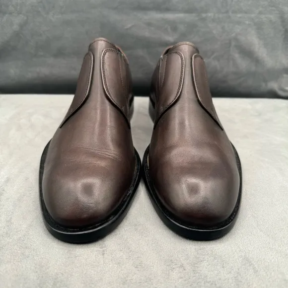 JOHN‎ VARVATOS NYC Cut Espresso Leather Slip-On Derby Shoe Size 10M