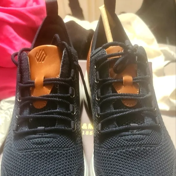 Johnston &amp; Murphy Blue and Tan Sneakers Sporty Mesh