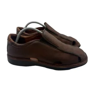 Johnston &amp; Murphy Brown Leather Slip-On Men's Fisherman Sandals Shoes Sz 9 #8186