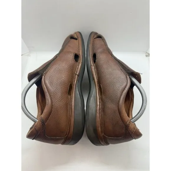 Johnston &amp; Murphy Brown Leather Slip-On Men's Fisherman Sandals Shoes Sz 9 #8186