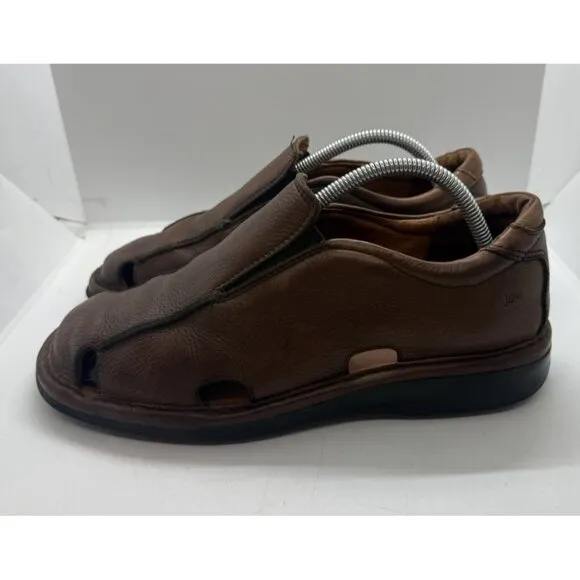 Johnston &amp; Murphy Brown Leather Slip-On Men's Fisherman Sandals Shoes Sz 9 #8186