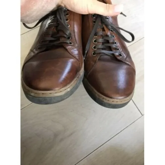 JOHNSTON &amp; MURPHY FENTON LACE-UP leather sneakers men brown 9.5 M rts$139 Oxford