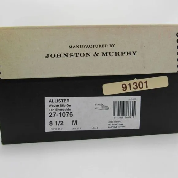 Johnston &amp; Murphy Allister Slip-On Men's Shoes Size 8.5 M - Brown