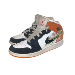 Jordan 1 Mid SE Blossom Floral Sneakers, size Youth 5 or Women’s 7